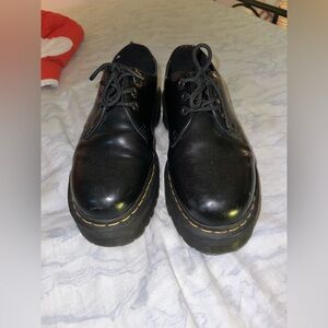 Black Smooth Leather Doc Martens (Platform)